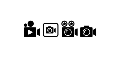 Obraz premium Coffee Maker Icons Set, Black and White Vector Silhouettes with Machine, Grinder, Kettle and Espresso Cup Shapes