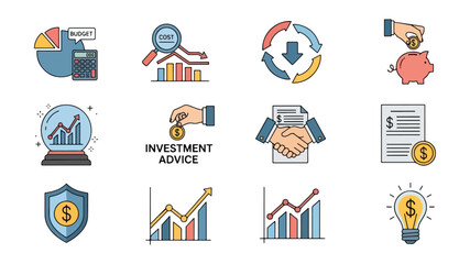 Fototapeta premium Investment advice icons