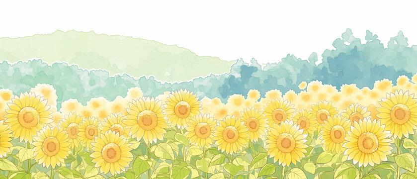 背景絵画 絵画 花畑 空 カラフルな抽象的な風景画 水平方向の春の