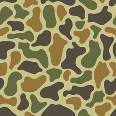 Old School Duck Hunting Camo Background, Vintage Marsh Camouflage Seamless Pattern Vector © Rashid