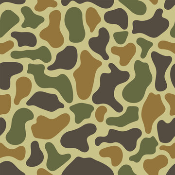 Old School Duck Hunting Camo Background, Vintage Marsh Camouflage Seamless Pattern Vector