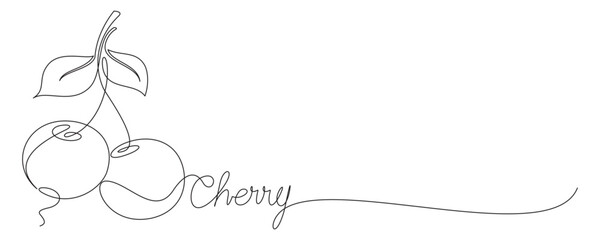 Fototapeta premium continuous line drawing illustration of cherries.eps