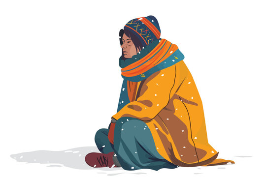 homeless woman isolated