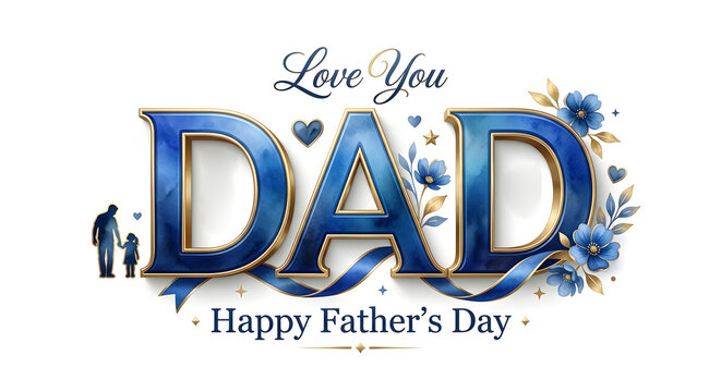 fathers day typography logo banner poster concept on background.