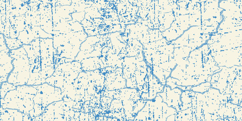 Fototapeta premium Grunge grainy blue brush stroke with spray texture. Hand drawn distress damaged vintage banner with zigzag bold line. Rough thick brush stroke texture. Spray paint effect vector background.