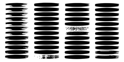 Naklejka premium Brush Strokes in Various Textures and Styles for Design Elements Featuring Texture, Artistic, Black with White and Abstract Elements for Brushwork