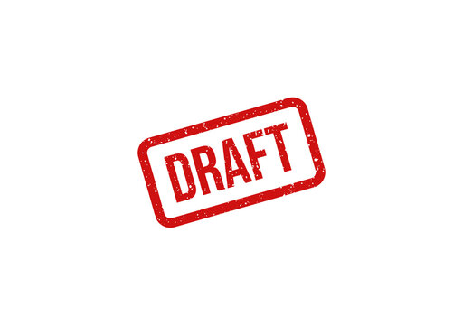 Red draft stamp on clean background