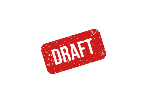 Red draft stamp with distressed texture