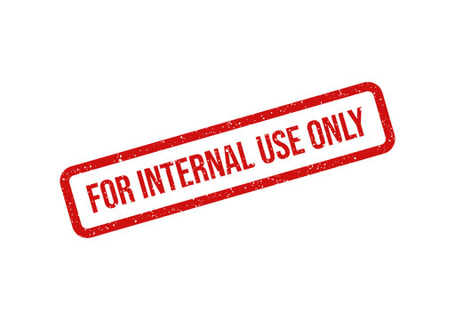 Red internal use only stamp on white background