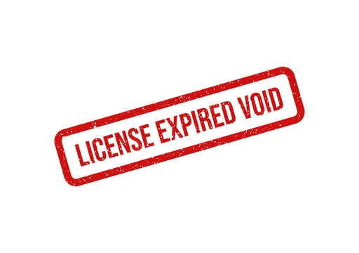 Red license expired void stamp on transparent background