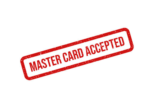 Red mastercard accepted stamp on white background