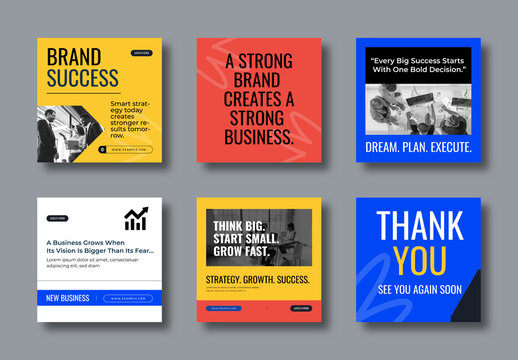 Brand Success Business Social Media Post Template Set