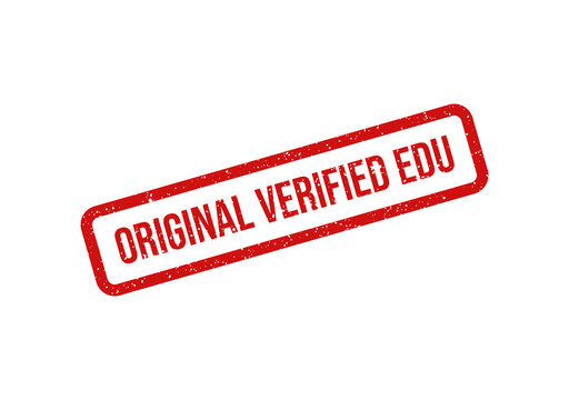 Red original verified edu stamp seal