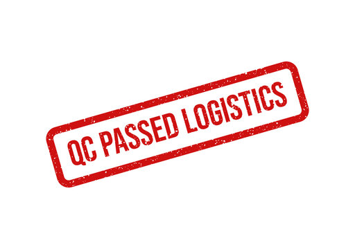 Red qc passed logistics stamp vector