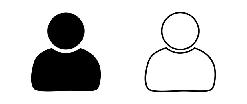 Vector flat illustration in grayscale. Avatar, user profile, person icon, gender neutral silhouette, profile picture. Suitable for social media profiles, icons, screensavers and as a template.