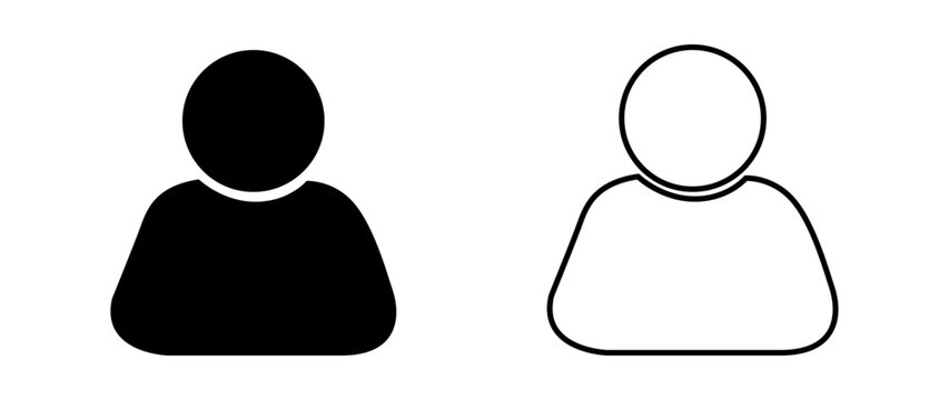 Vector flat illustration in grayscale. Avatar, user profile, person icon, gender neutral silhouette, profile picture. Suitable for social media profiles, icons, screensavers and as a template.