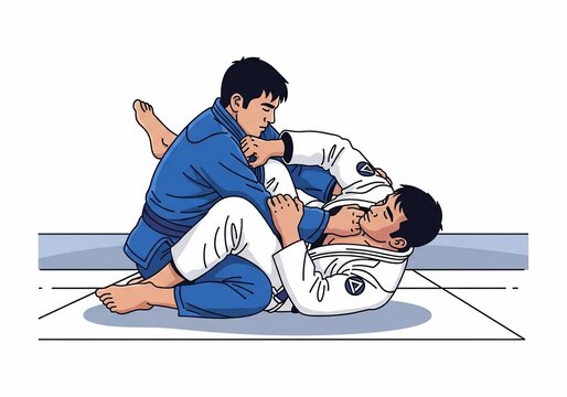 Grappling Embrace: A Brushstroke Duel