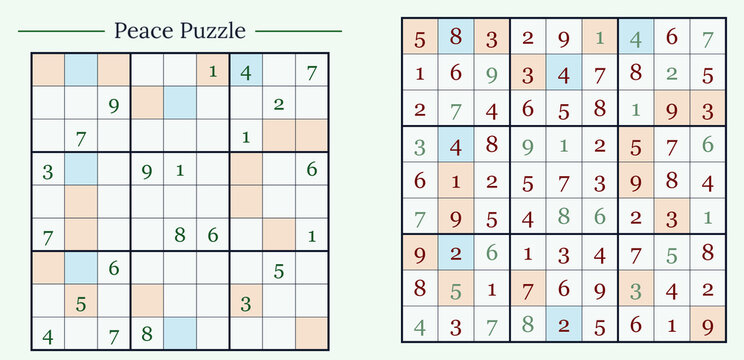 Sudoku puzzle grid for brain exercise and relaxation on a light background