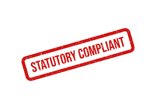 Red statutory compliant rubber stamp