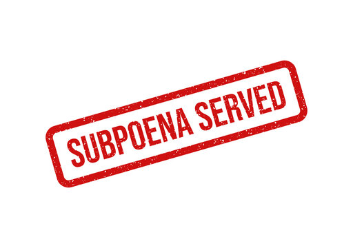 Red subpoena served official stamp seal