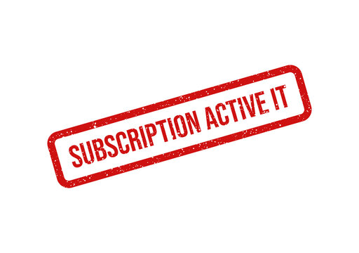 Red subscription active stamp badge