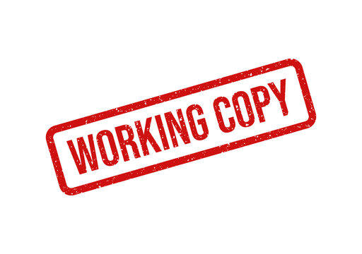 Red working copy stamp with diagonal cross lines