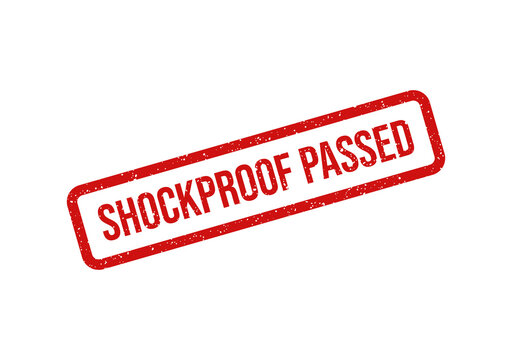 Shockproof passed red stamp seal with bold text