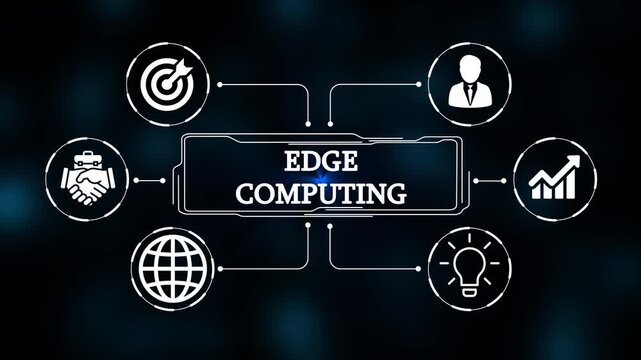 edge computing, Technology, Internet, business and network concept. 4k video animation 