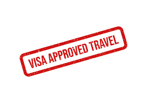 Visa approved travel stamp on document