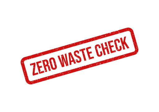 Zero waste check red stamp vector badge