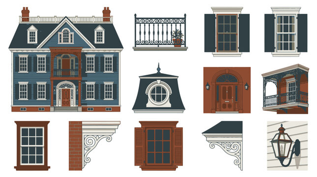 Detailed house architectural design elements.
