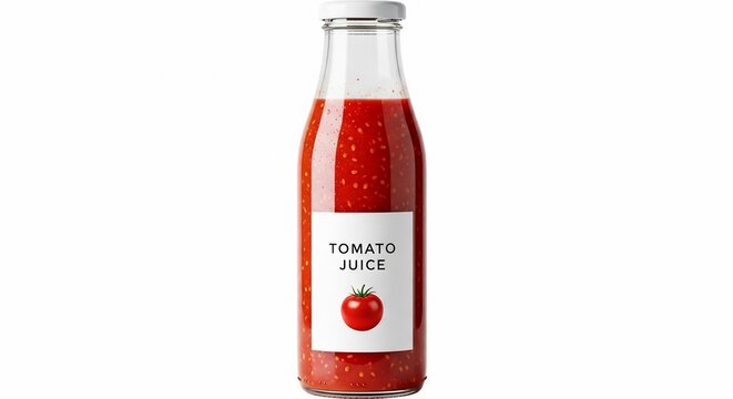 Vibrant Crimson Elixir: A Clear Bottle's Verdant Embrace