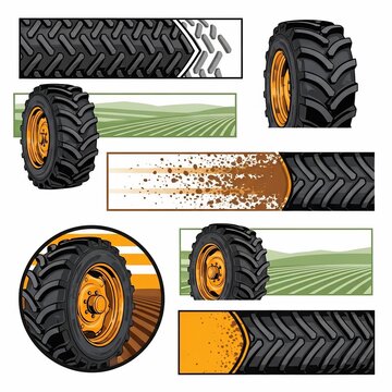 Tire Tracks Across Golden Fields