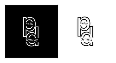 Minimalist logo design features clean lines. White lettering stands out against stark black background. Modern typography creates sharp visual contrast © Ghoni