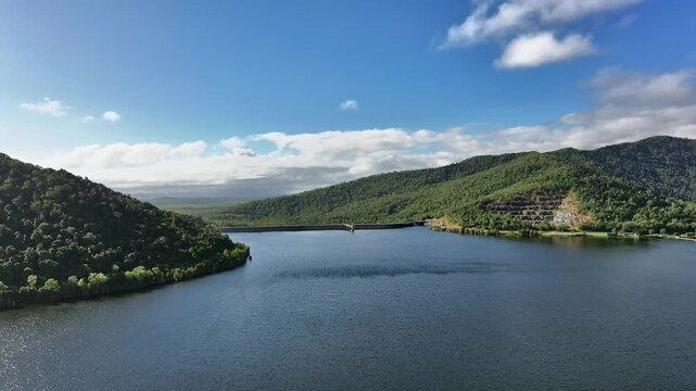 Spectacular Aerial footage of Proserpine Dam Queensland Australia