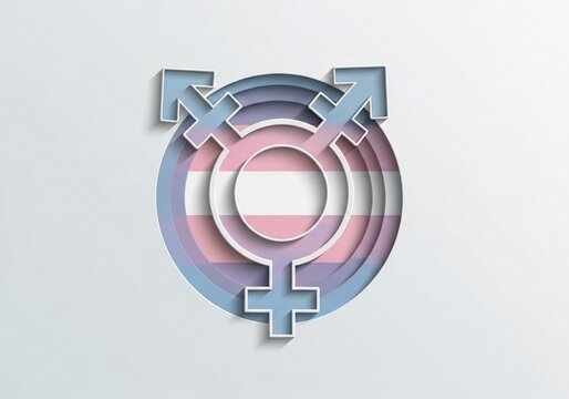 Layered Luminosity: Transgender Symbol in Soft Hues