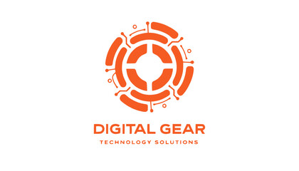 Fototapeta premium Digital Gear Technology Solutions Logo