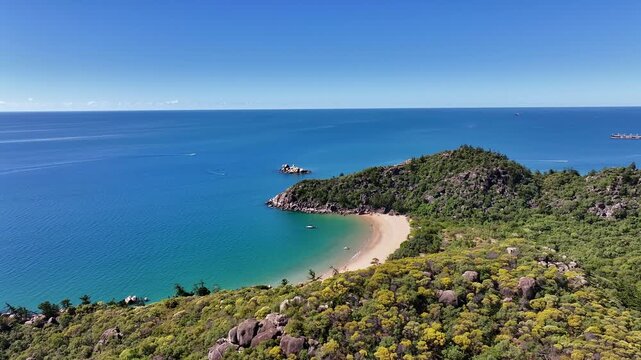 Spectacular cinematic aerial footage of Radical Bay Magnetic Island Queensland Australia