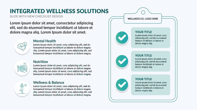 Comprehensive Health and Wellness Management Presentation with Goal Tracking Checklist