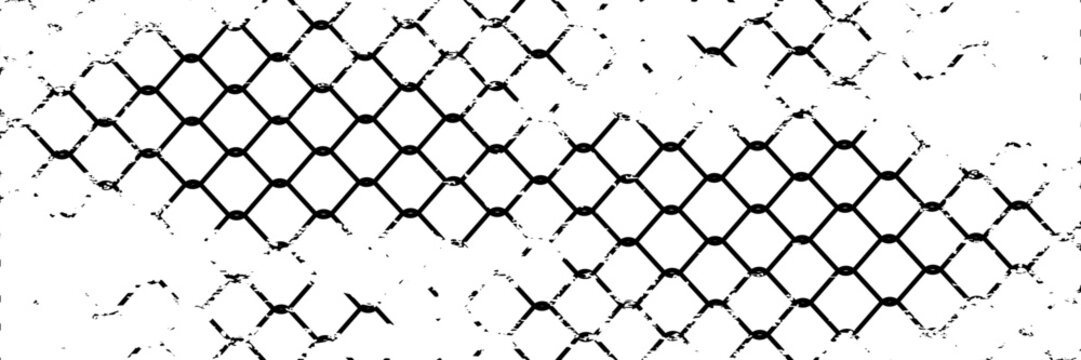 Seamless basketball net pattern, black and white geometric fishnet texture, abstract wire design for sports background. Flat vector illustration isolated on white background.