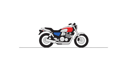 Obraz premium Retro Motorcycle Illustration - Classic Bike on White Background