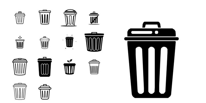 Compost Bin Eco Recycling Flat Vector Icon with Clean Lines on White Background