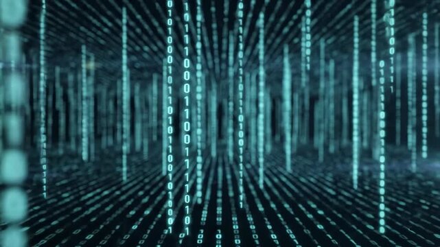 Digital data code tunnel background.