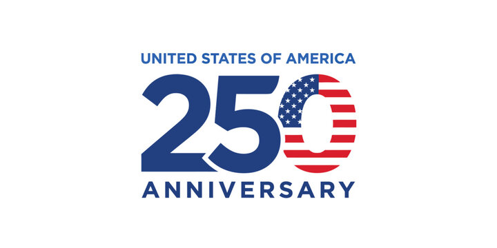 United states 250 year celebration logo commemorating 250 years of american history and independence