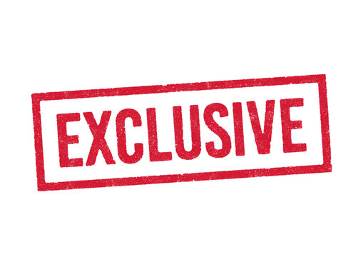 Vector illustration of the word exclusive in red ink rectangular stamp