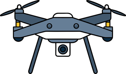 Fototapeta premium Drone with Action Camera Vector Aerial Photography Illustration