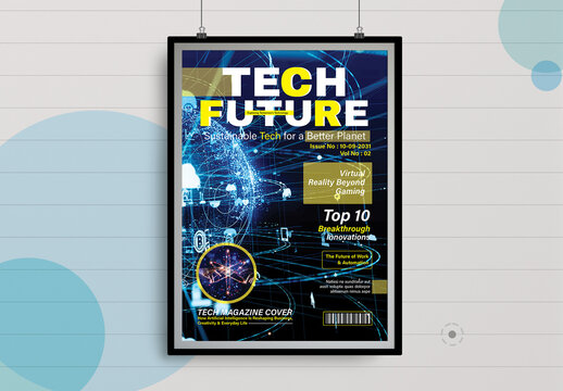 Modern Tech Magazine Cover Template