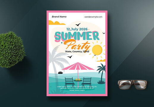 Summer Camp Fun Day Event Poster Template