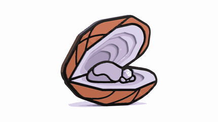 Obraz premium Elegant open seashell revealing a lustrous pearl, a symbol of natural beauty and hidden treasures