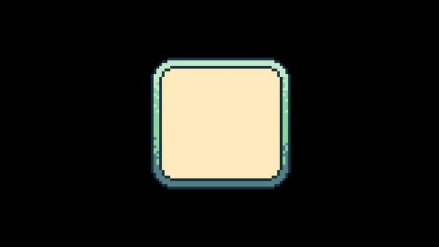 ドット絵の長方形のテキストボックス,透過背景,緑